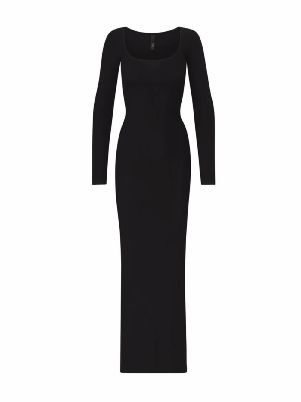 SKIMS Black Long-Sleeve Scoop-Neck Maxi Dress